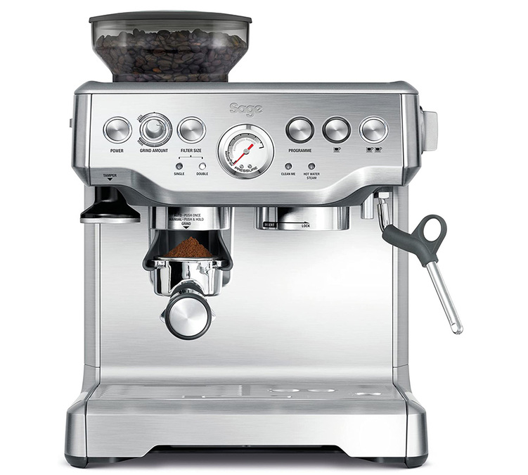 Máquina de café expresso SAGE Barista Express SES875BSS2EEU1A, em aço inoxidável escovado.