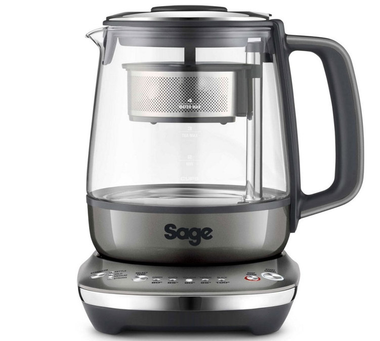 Antracitfärgad tekanna, 1 liter, Sage Tea Maker, kompakt modell