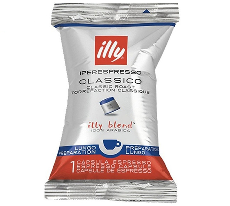 200 kapsulių „Iperespresso Lungo“ – „Classico“ skonio, vidutiniškai kepta kava – „Illy“.
