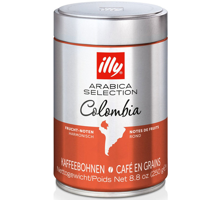 250 g – hela kaffebönor – Arabica Selection Colombia – ILLY