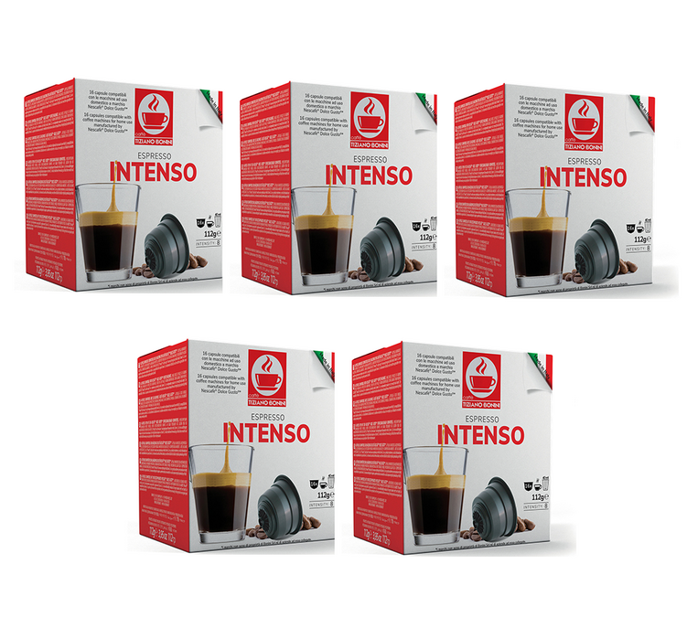 80 капсула, компатибилне са апаратима Nescafé* Dolce Gusto* Espresso Intenso – CAFFE BONINI.