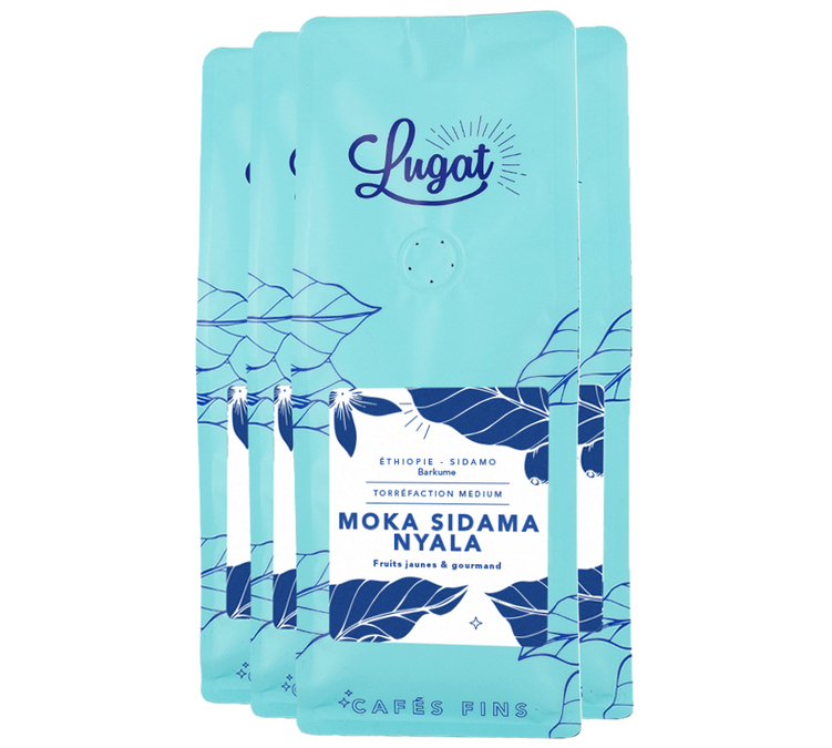 4 x 250 g – malt kaffe – Etiopia Moka Sidama Nyala – LUGAT