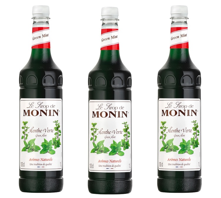 Xarope de Menta – Garrafa de plástico – Monin, embalagem de 3 unidades de 1 litro.