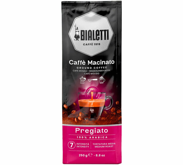 250 g – jauhettuja kahvipapuja – Pregiato – BIALETTI