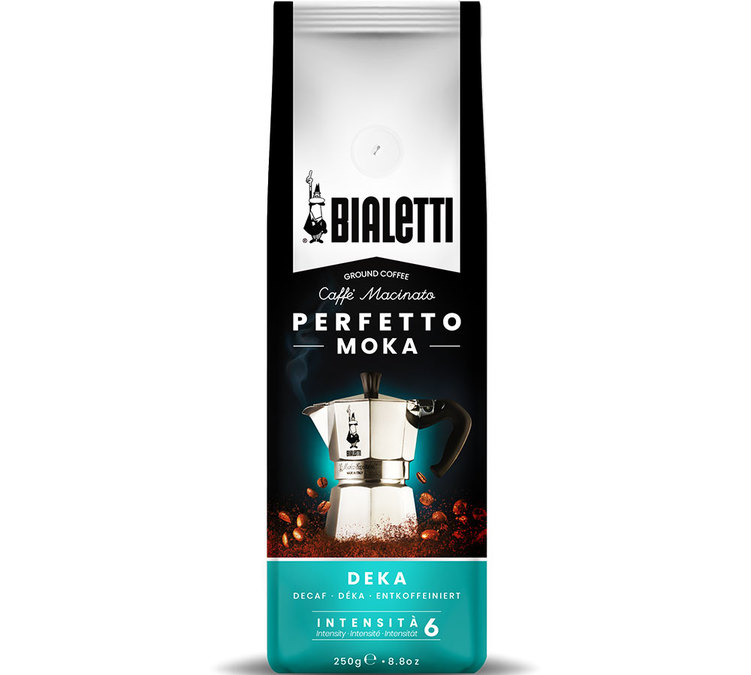 250 g – jauhettu kahvi – Perfetto Moka, kofeiiniton – BIALETTI