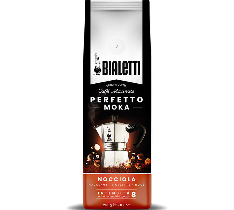 250 g – jauhettu kahvi – Perfetto Moka, hasselpähkinänmakuinen – BIALETTI