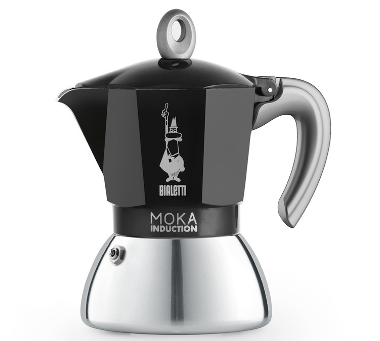Talijanska moka kavarica – model Moka Induction, crna – za 4 šalice / 150 ml – BIALETTI
